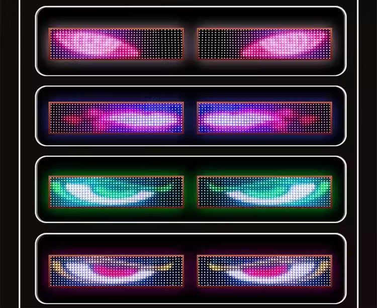 Panneau LED Flexible “Devil Eyes” avec Télécommande – Affichage Oculaire Animé pour Pare-Brise