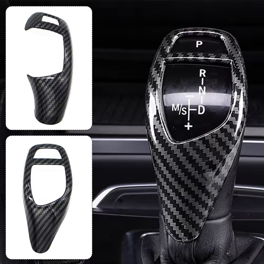 Garniture de pommeau de vitesse style carbone BMW