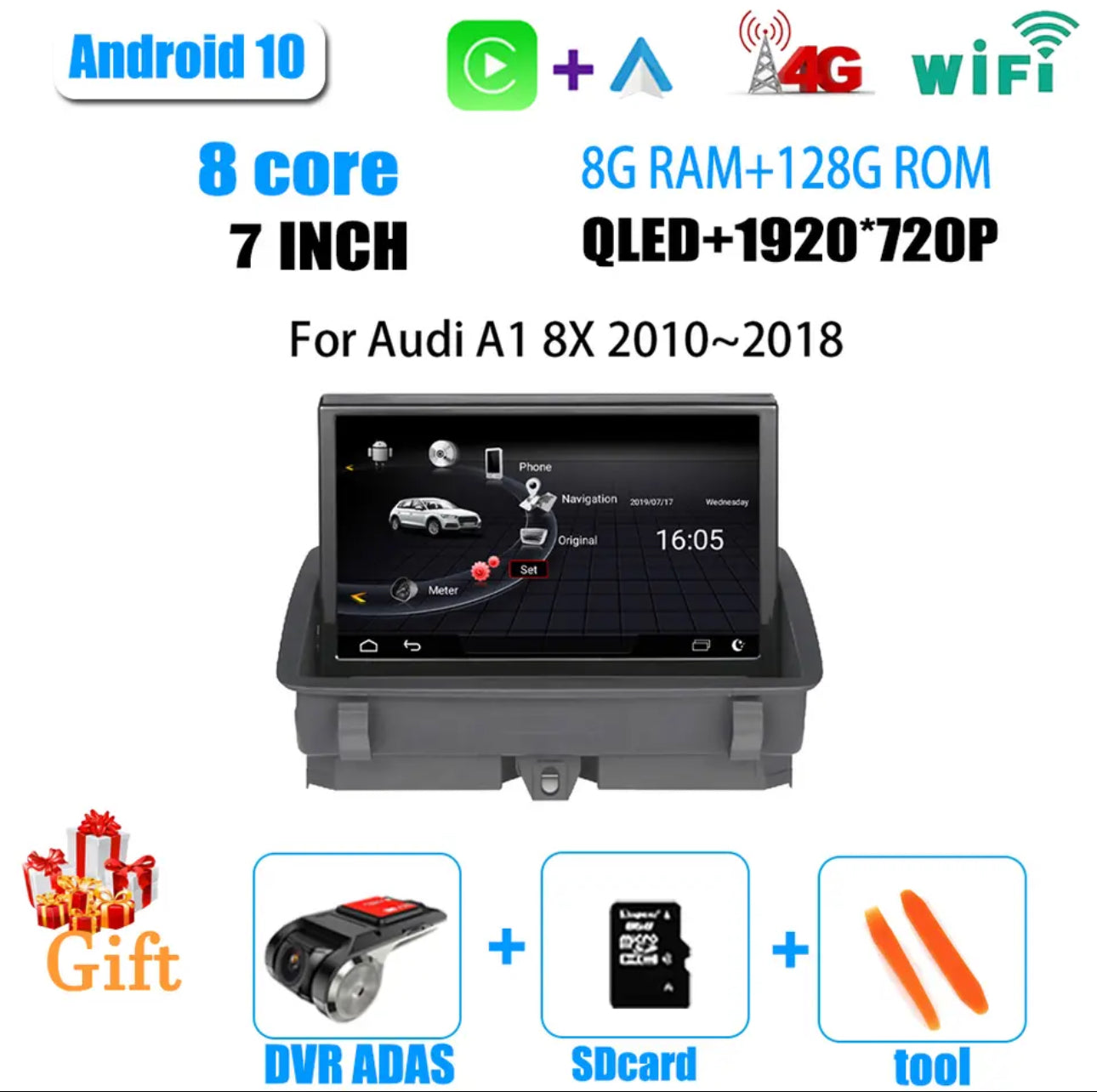 Autoradio androïde tactile Audi A1 8X