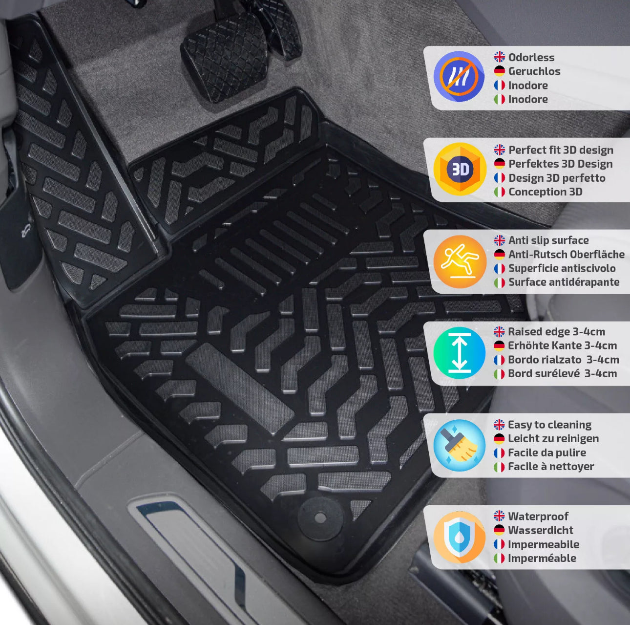 Tapis 3D sur mesure Volkswagen Touran