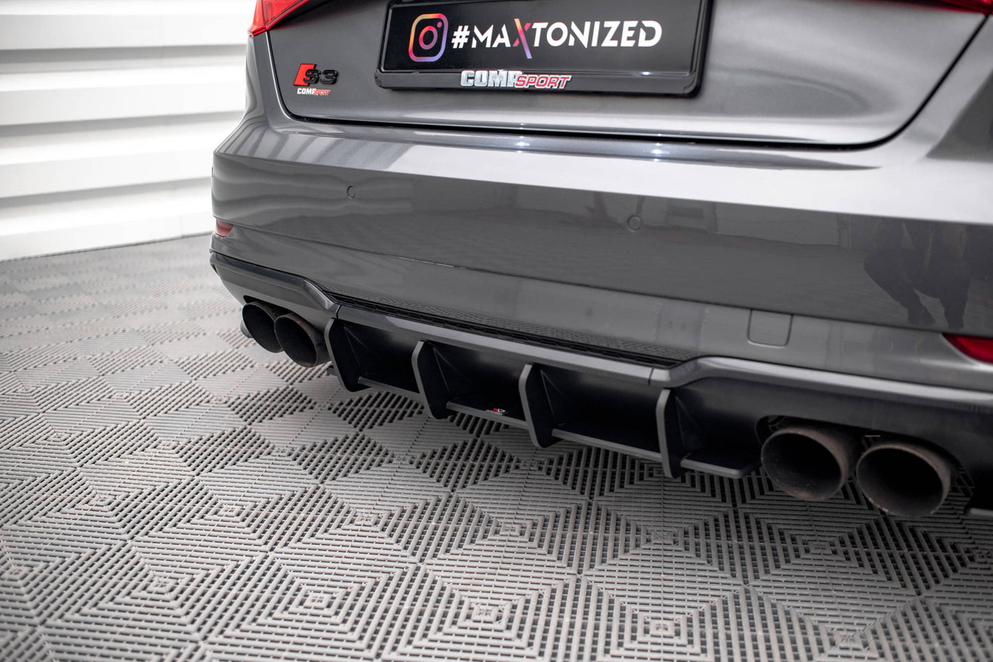 Lames de diffuseur de pare-chocs arrière Street Pro Audi S3 Sportback 8V Facelift