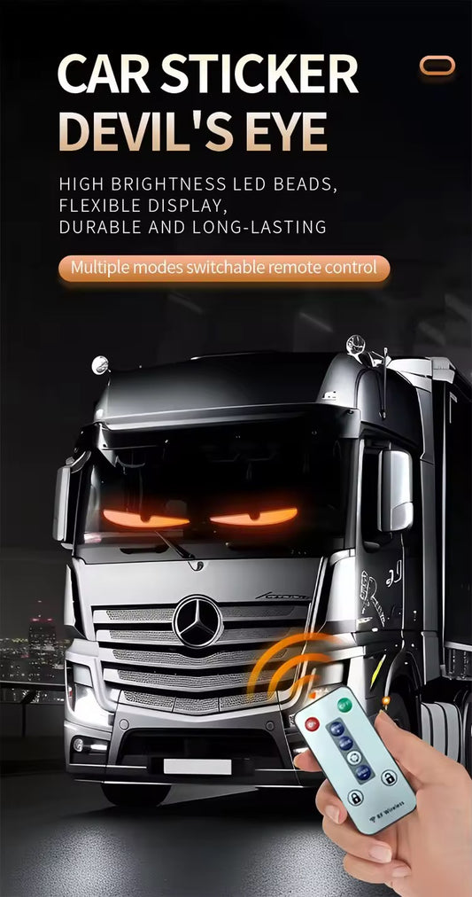 Panneau LED Flexible “Devil Eyes” avec Télécommande – Affichage Oculaire Animé pour Pare-Brise