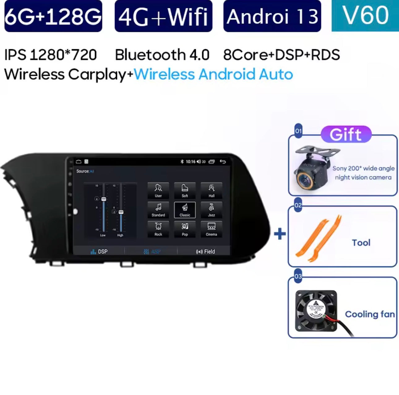 Autoradio Android Hyundai i20 – Navigation GPS, CarPlay & Performance Premium