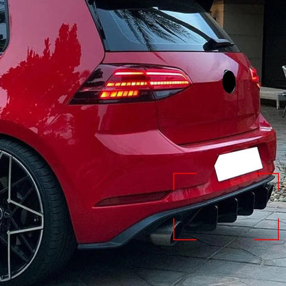 Rajout de lames de diffuseur de pare-chocs arrière Volkswagen Golf 7.5 GTI