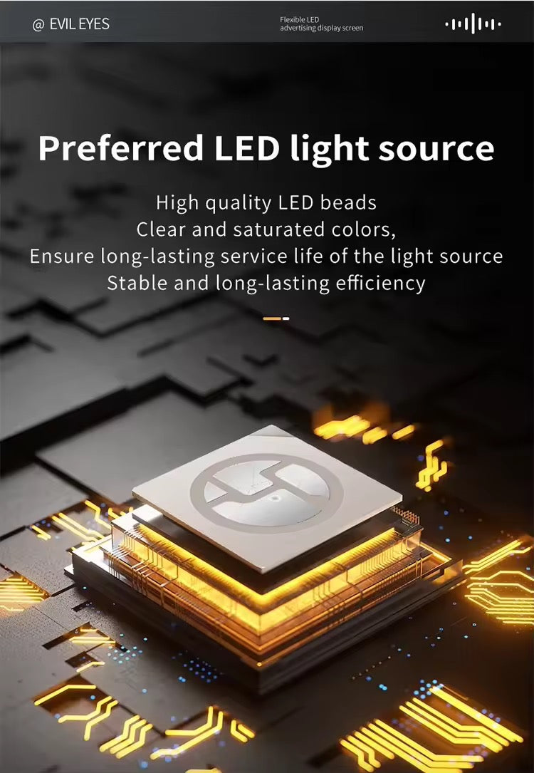 Panneau LED Flexible “Devil Eyes” avec Télécommande – Affichage Oculaire Animé pour Pare-Brise