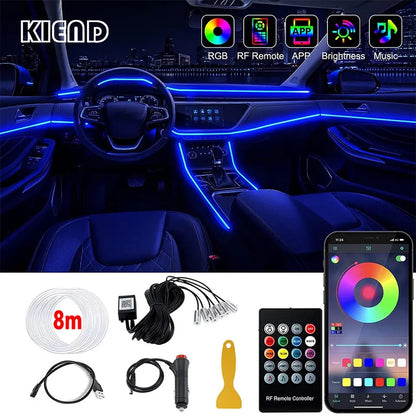 Kit fibre optique LED intérieur voiture RGB APP + commande