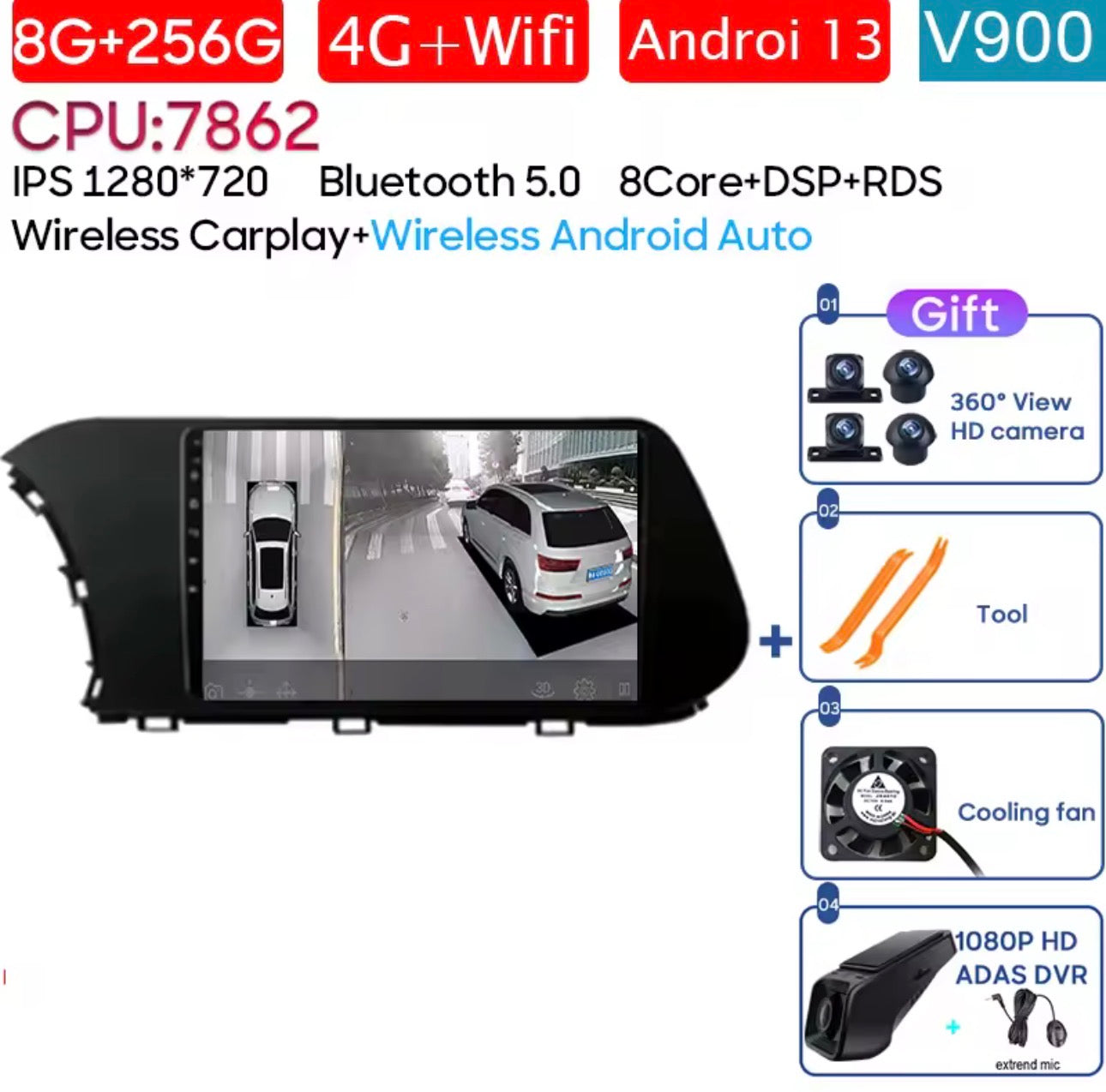 Autoradio Android Hyundai i20 – Navigation GPS, CarPlay & Performance Premium