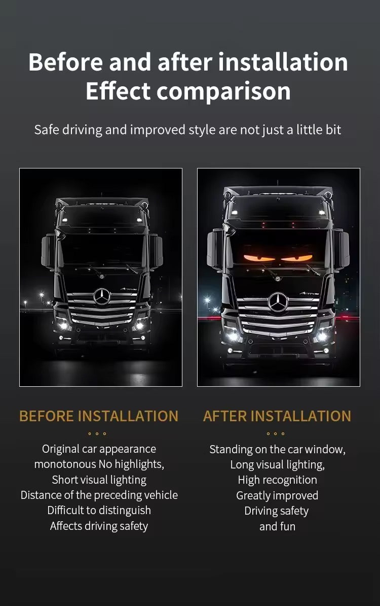 Panneau LED Flexible “Devil Eyes” avec Télécommande – Affichage Oculaire Animé pour Pare-Brise