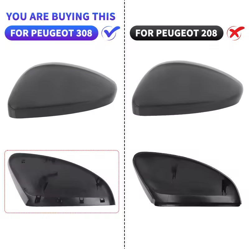 Coques de rétroviseurs noires Peugeot 308
