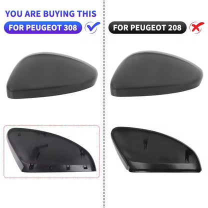 Coques de rétroviseurs noires Peugeot 308