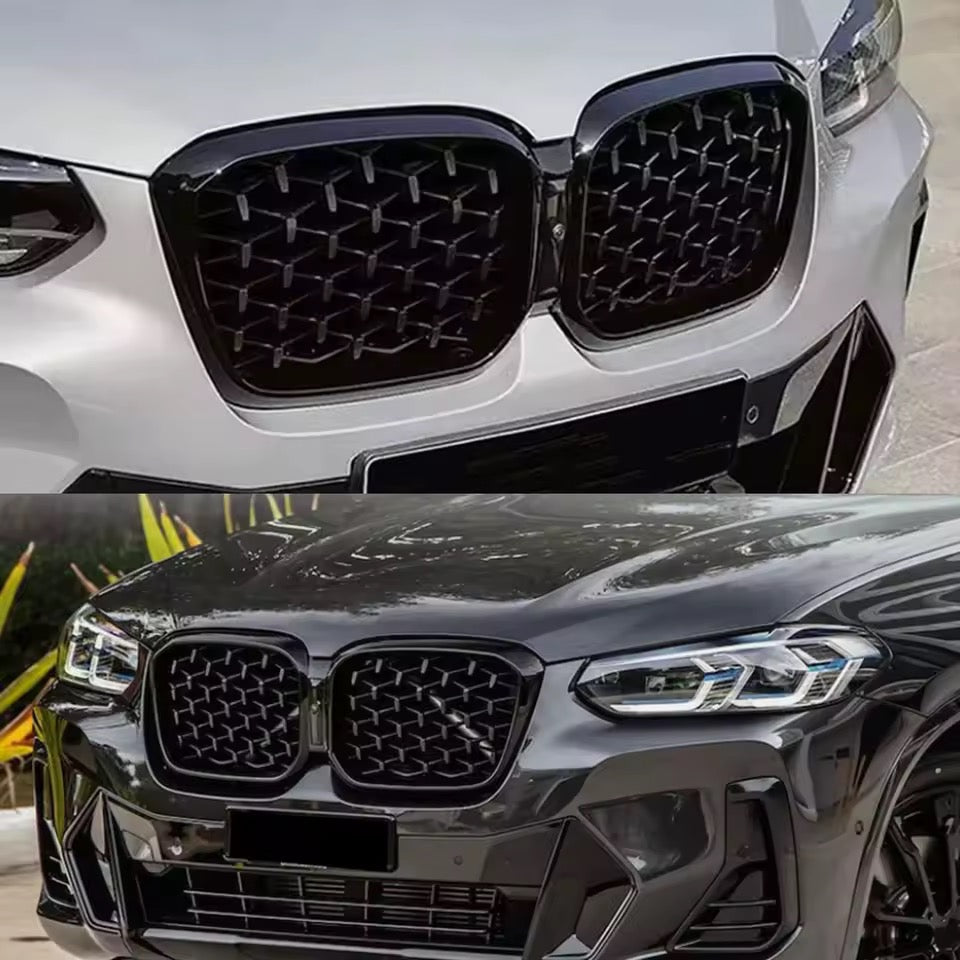 Calandre Nid-d’Abeilles Noir Brillant – BMW X3 / X4 G01 G02 LCI (2022–2024)