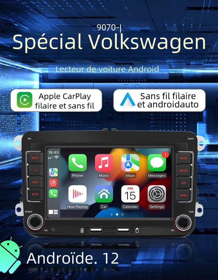 Autoradio androïde tactile Volkswagen / Seat / Skoda