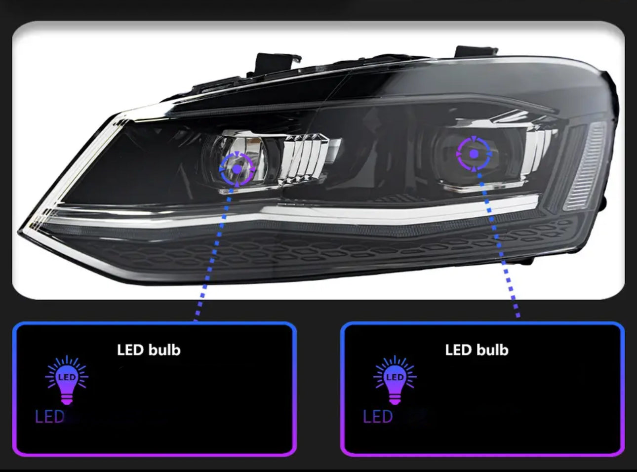 Phares avants LED Volkswagen Polo 6R/6C/6GTI (MK5)